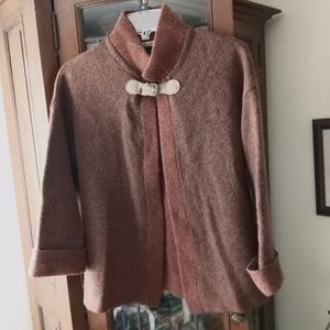 Italy Chiaramente Open Front Weave Pattern Cape Cardigan Sweater  sz S  /B7